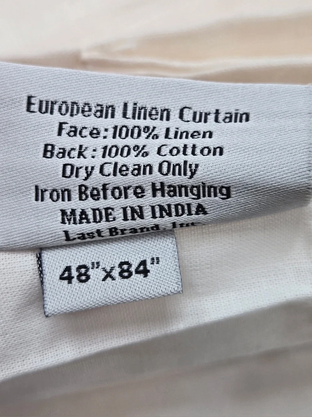 NWT QUINCE Set Of 2 48x84 European Linen Curtains Cream 0501